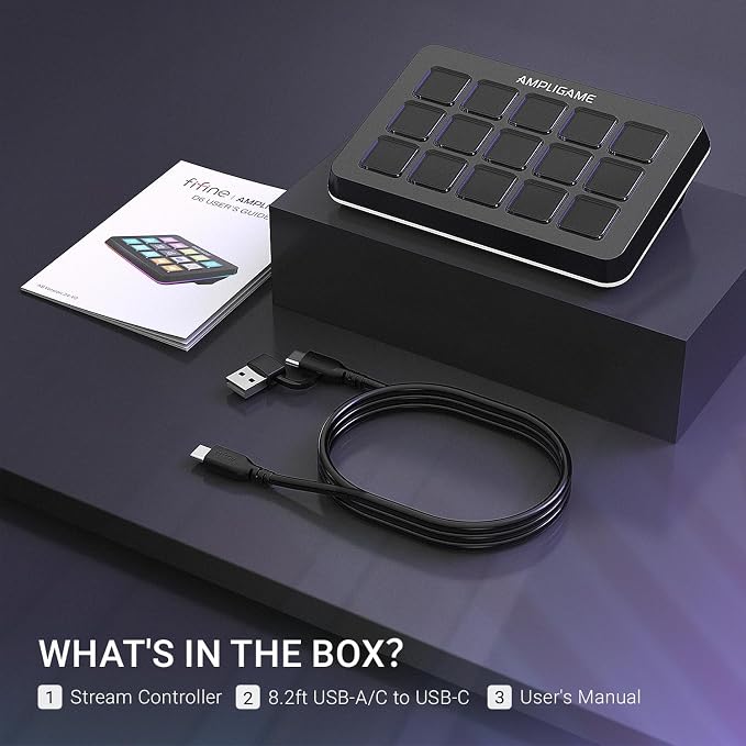 FIFINE AmpliGame Stream Controller with 15 Macro Keys, Streaming Keyboard with Trigger Actions in OBS/Twitch/YouTube/Streamlabs, Shortcut Buttons Keypad Works with Mac and PC-D6 - Image 9