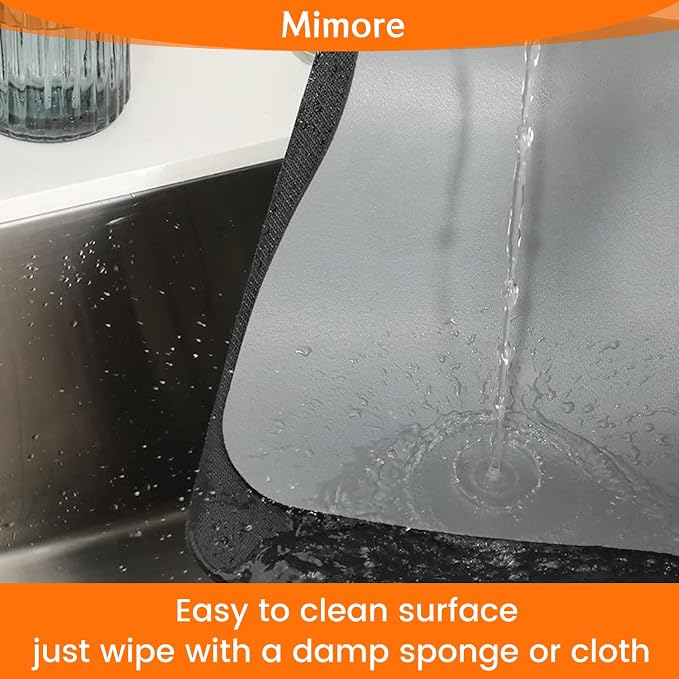 Mimore Coffee Mat - 16x24 Inch Coffee Bar Mat for Countertop - Absorbent, Hides Stains, Rubber Backed - CoffeeBar Accessories Dish Drying Mat Fit Under CoffeeMaker Espresso Machine - Image 6