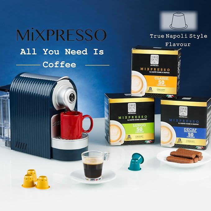 Mixpresso Espresso Machine, Compatible with Nespresso OriginalLine Capsules | 1400W single serve coffee maker with one-touch operation, 19-bar Italian pump and 27oz water tank, blue - Image 8