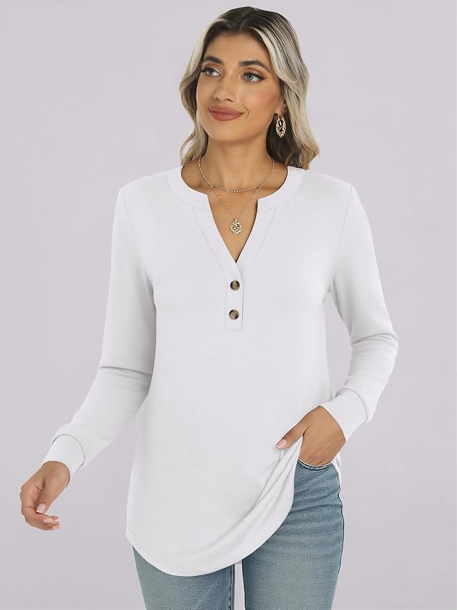 ANRABESS Women's Long Sleeve Shirts 2026 Spring Fashion Dressy Casual Tops Trendy Henley Blouses Cute Work Outfits Clothes - Image 6