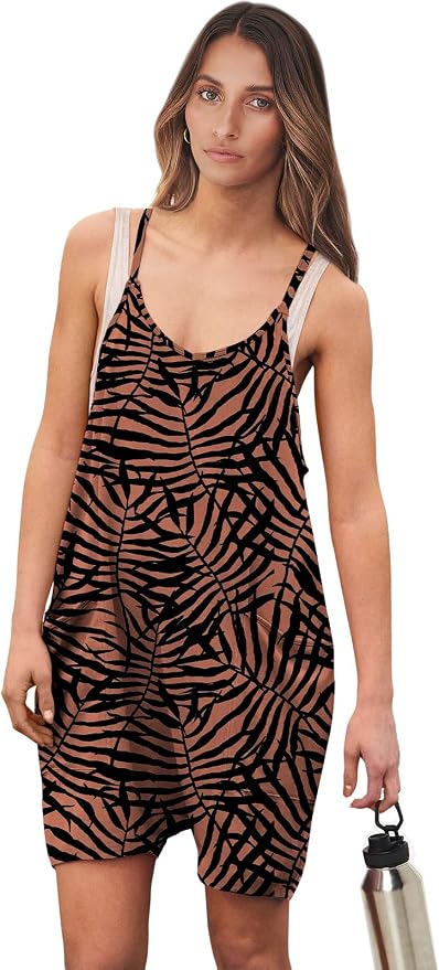 ANRABESS Womens Rompers Summer Casual Loose Sleeveless Overalls Spaghetti Strap Shorts Jumpsuit 2026 Beach Vacation Clothes - Image 8