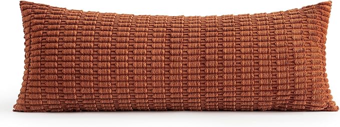 MIULEE Fall Pack of 1 Fall Dark Rust Long Body Lumbar Decorative Throw Pillow Cover 14x36 Inch for Bed Couch Sofa Living Room Soft Boho Pillow Cover Modern Farmhouse Home Decor - Image 6