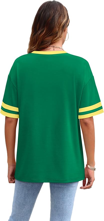 WIHOLL Womens T Shirts Loose Fit Short Sleeve Tees Crew Neck Color Block Summer Tops 2026 Fashion - Image 4