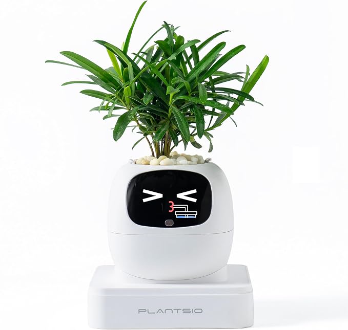 PLANTSIO Ivy Interactive AI Desk Companion, Smart Plant Pet with 100+ Expressions, Cute Indoor Planter for Office Decor, Unique Gift for Plant Lovers & Coworkers(Ivory) - Image 9