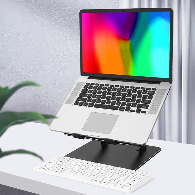 Adjustable Laptop Stand for Desk, Metal Laptop Riser Holder | Portable Desktop Book Stands, Foldable Ventilated Cooling Computer Notebook Stand Compatible with 10-15.6” Laptops, Tablets - Image 7