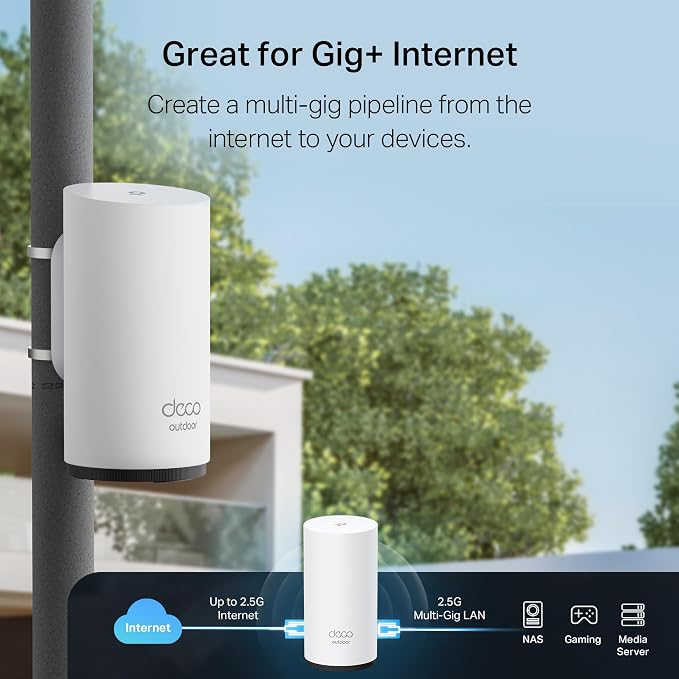 TP-Link Deco 7 Outdoor BE65 BE11000 Tri-Band Wi-Fi 7 Mesh Extender | Up to 3,000 sq.ft, 2 * 2.5G PoE+ Ports, IP65 Waterproof | Multiple Mount Options | 6 GHz, MLO, Homeshield, 320 MHz, AI-Roaming - Image 11