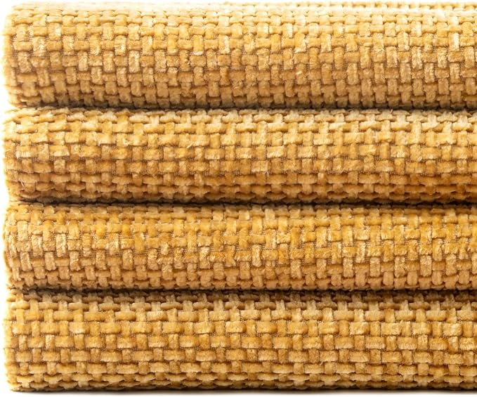 MIULEE Pack of 4 Couch Throw Pillow Covers 18x18 Inch Gold Soft Decorative Chenille Pillow Covers Farmhouse Accent Cushion Covers for Boho Spring Home Decor Sofa Bedroom Living Room - Image 6
