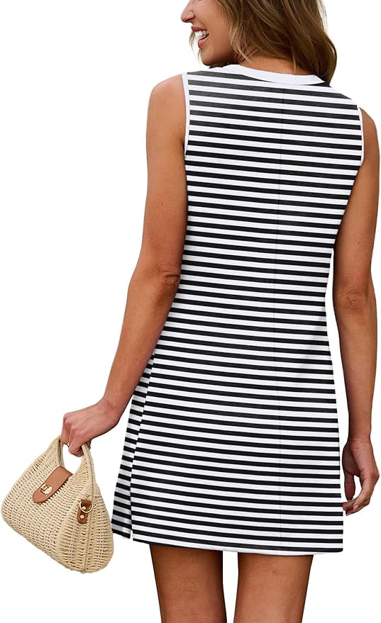 WIHOLL Casual Dresses for Women Crewneck Sleeveless Tank Dress Summer Spring Boho Vacation Clothes - Image 5