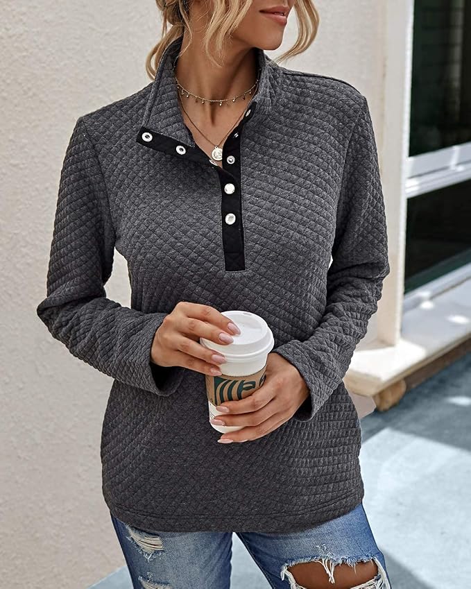 BTFBM Women Fashion Quilted Pattern Lightweight Zipper Long Sleeve Plain Casual Ladies Sweatshirts Pullovers Shirts Tops - Image 5