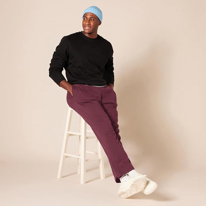 Amazon Essentials Men's Relaxed Straight Leg Fleece Open Bottom Sweatpant (Available in Big & Tall) - Image 9