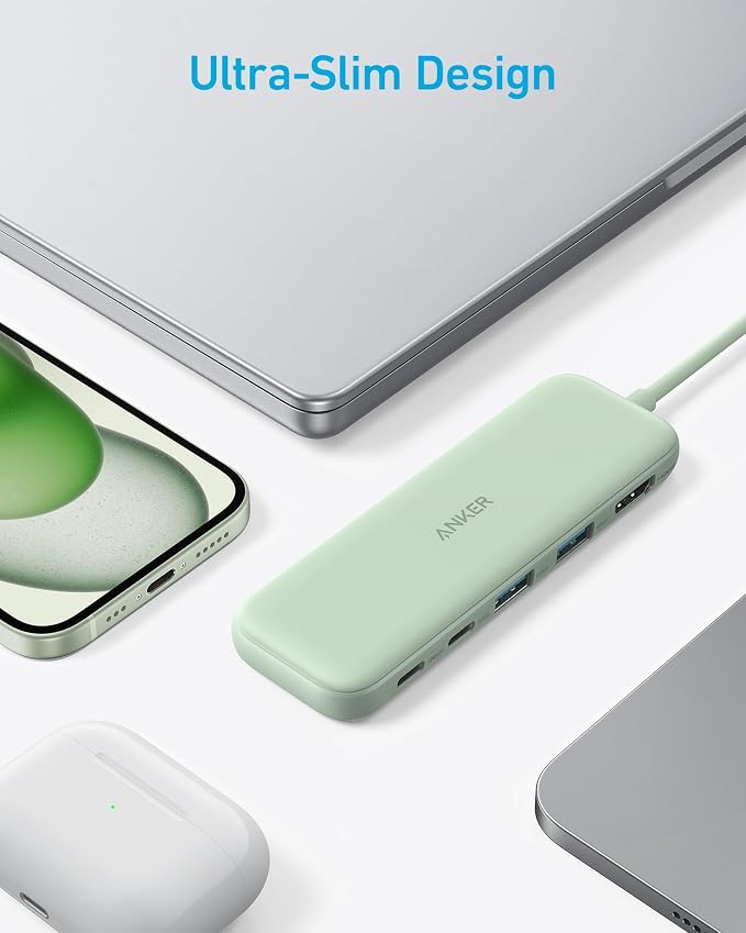 Anker USB C Hub, 5-in-1 USBC to HDMI Splitter with 4K Display | 85W Max PD, 1 Powered USB-C 5Gbps & 2 Powered USB-A 3.0 5Gbps Data Ports, for MacBook Pro, MacBook Air, Dell and More (Green) - Image 7