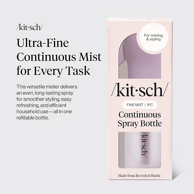 Kitsch Continuous Spray Bottle for Hair – Sheer Violet, 150ml | Fine Mister Spray Bottle & Water Spray Bottle – Recycled Hair Spray Bottle – Spray Bottles for Cleaning, Styling, & More - Image 8