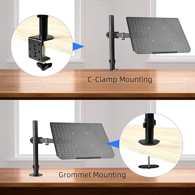 suptek Single Laptop Notebook Desk Mount with Tray for 13-27 inch Computer Screen, Fully Adjustable Laptop Desk Arm for Notebook up to 17’’, Weight up to 15.6 lbs - Image 7