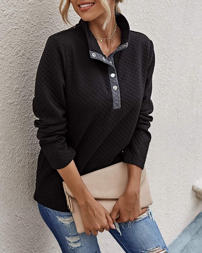 BTFBM Women Fashion Quilted Pattern Lightweight Zipper Long Sleeve Plain Casual Ladies Sweatshirts Pullovers Shirts Tops - Image 5