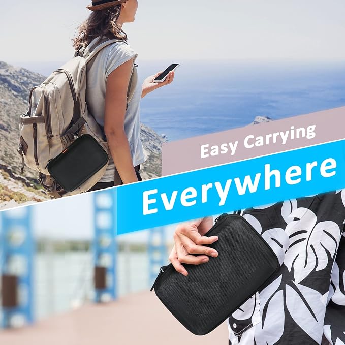 Shockproof Hard Shell Carrying Case for GPS, External Hard Drive, Power Bank, Charger, Cable, Heart Monitor, Cell Phone, Electronic Accessories - Larger Capacity Storage Pouch Travel Bag - Image 7