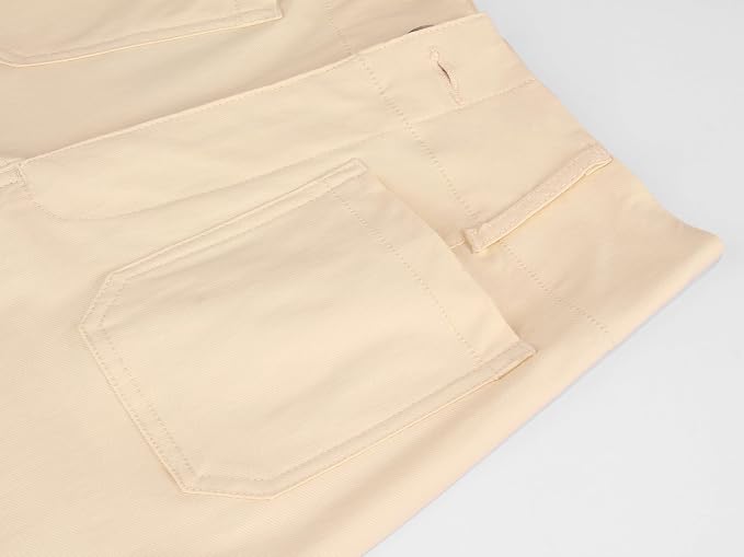 miduo Womens High Waisted Cropped Wide Leg Stretchy Straight Pants Trousers with Pockets - Image 7