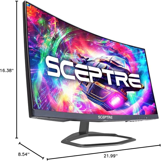 Sceptre Curved 24.5-inch Prime Gaming Monitor up to 240Hz 1080p R1500 1ms DisplayPort x2 HDMI x2 Blue Light Shift Build-in Speakers, Machine Black 2025 (C255B-FWT240 Series) - Image 10
