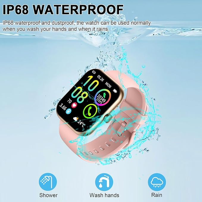 Smart Watch for Women (Answer/Make Call), 1.96"HD Smartwatch with Heart Rate/Sleep Monitor/Pedometer, 113+ Sports Modes, 2026 New Fitness Watch IP68 Waterproof, Activity Tracker for Android iOS-Pink - Image 8