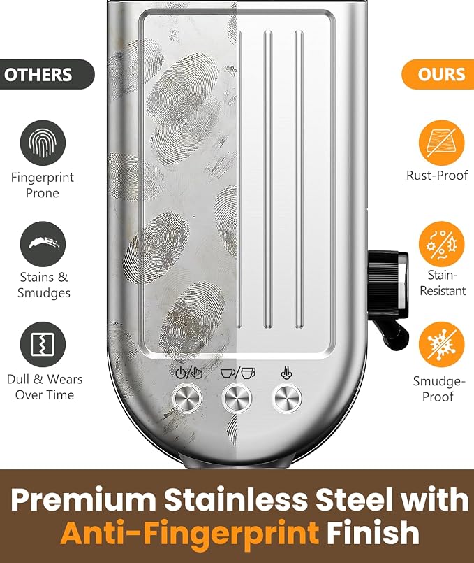 atatix Espresso Machine with Milk Frother, 20 Bar Pressure Espresso Maker | with 44OZ Removable Tank, Compact Stainless Steel Coffee Machine for Home, Office, Latte, Cappuccino, Macchiato, Silver - Image 10