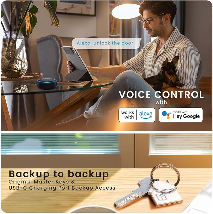Lockly Secure Pro Smart Lock with Handle - Biometric Fingerprint & Patented Anti-Peep PIN Genie Keypad, Built-in Wi-Fi Keyless Entry Door Lock, App Remote Control, Works with Alexa & Google Assistant - Image 9