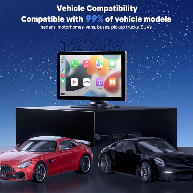 9" Wireless Apple Carplay Screen for Car with OTA Update, Backup Camera | Touchscreen Apple Carplay & Android Auto with Voice Control/GPS Navigation/Mirror Link/Bluetooth 5.0/AUX/FM - Image 9