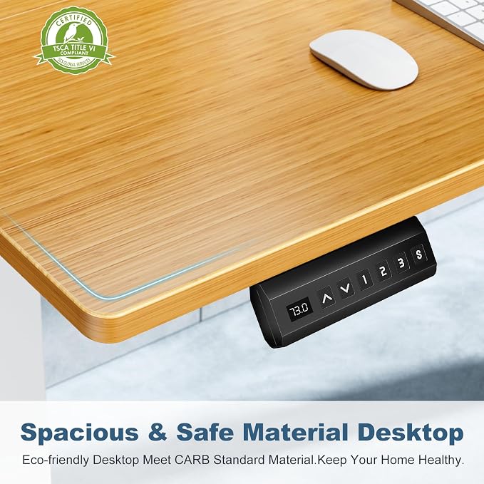 DUMOS 55 Inch Electric Standing Desk, Memory Adjustable Home Office Desk | Sit Stand Up Desk for Work Home Office,Adjustable Desk, Rising Computer Table with Splice Board,Cable Management,Hook,Oak - Image 7