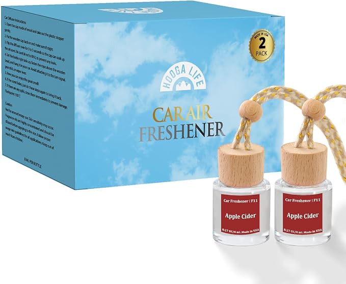 HoogaLife Car Air Freshener Diffuser 2 Pack Hanging Air Freshener Diffuser - Apple Cider Fragrance Oil Air D iffuser for Car, 45+ days Long Lasting Fragrance Made in USA (F11) - Image 6