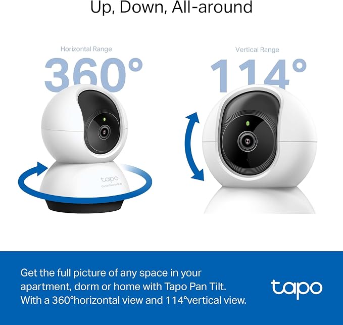 TP-Link Tapo 2K QHD Pan/Tilt Security Camera for Pet Camera, Baby Monitor, Motion Detection, Motion Tracking, 2-Way Audio, Night Vision, Cloud &SD Card Storage, Works w/Alexa & Google Home(Tapo C220) - Image 8