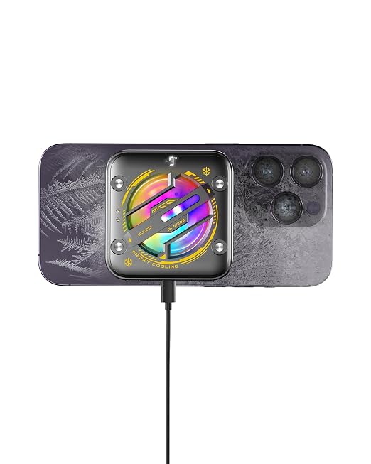 Magnetic Phone Cooler with 2500mAh Detachable Battery, Low to 15.8°F Radiator Wireless Fan with AI Temp Control & RGB, Compatible with iPhone 16/15/14/13/12 Series, Samsung, and Most Smartphones - Image 9