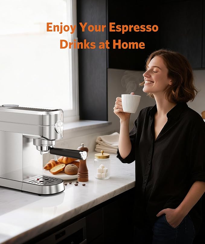COWSAR Espresso Machine,Expresso Coffee Machines,Espresso Maker with Milk Frother Steam Wand & 40oz Removable Water Tank,Stainless Steel Compact Cappuccino & Latte Machine - Image 8