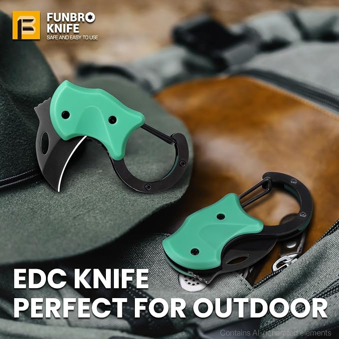 FUNBRO Small Pocket Knife for Men, Edc Knives Tool | Cool Folding Knife Box Cutter with 1.34 Inch Sharp Blade, Great Gift for Men (light Blue) - Image 6