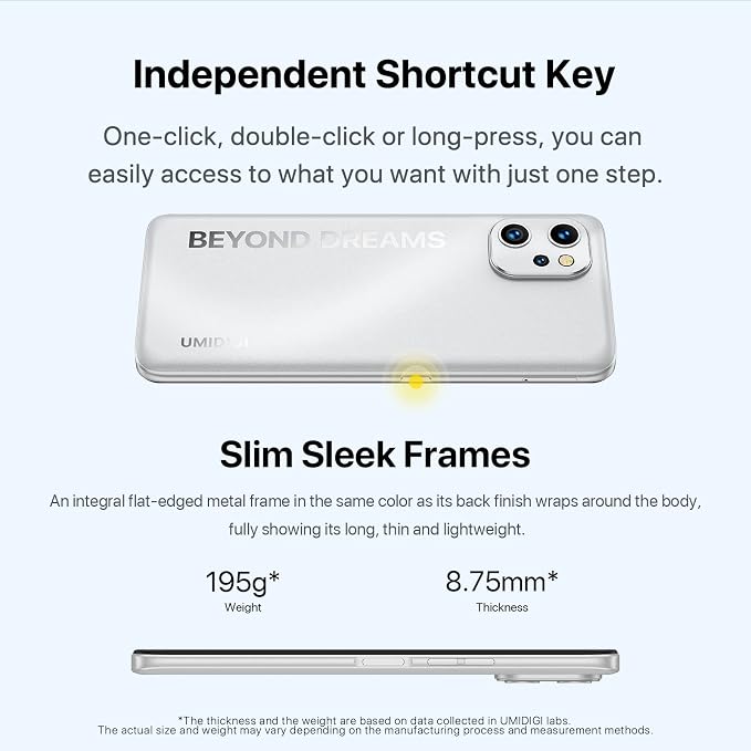 UMIDIGI Cell Phone, F3 8GB+128GB Smartphone Unlocked, 48MP AI Triple Camera, 6.7inch HD Full Screen, 5150mAh Battery,18W Fast Charging, Android 11 Phone Unlock, Type-C,4G Dual SIM, NFC - Image 6