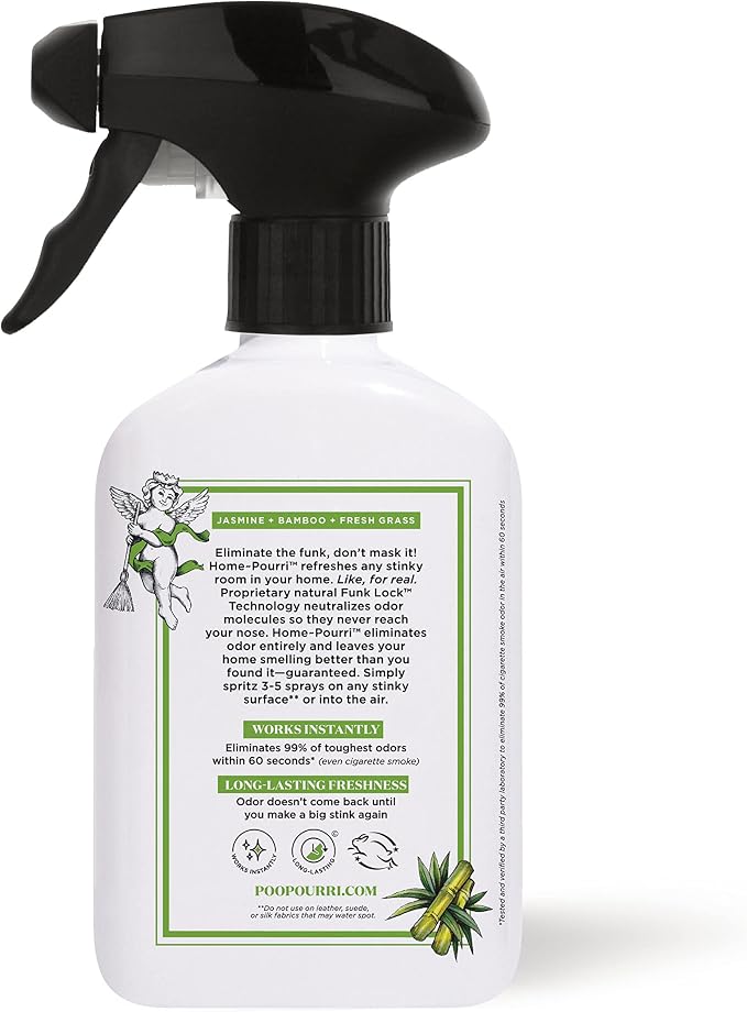 Home-Pourri Air + Fabric Multi-Purpose Odor Freshener Spray, Bamboo Rain, 11 Fl Oz - Jasmine, Bamboo and Fresh Grass (Pack of 2) - Image 4