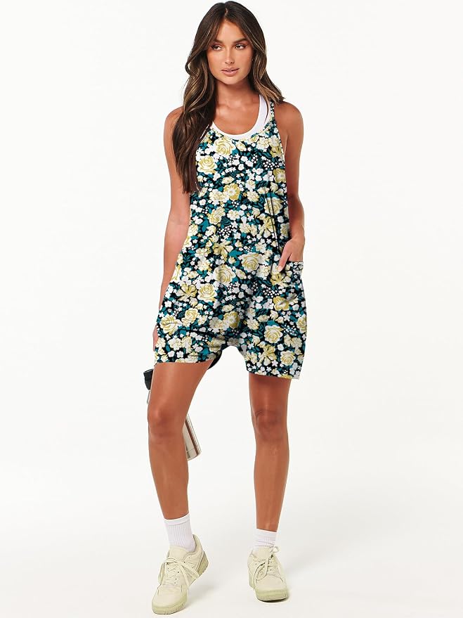 ANRABESS Womens Rompers Summer Casual Loose Sleeveless Overalls Spaghetti Strap Shorts Jumpsuit 2026 Beach Vacation Clothes - Image 7