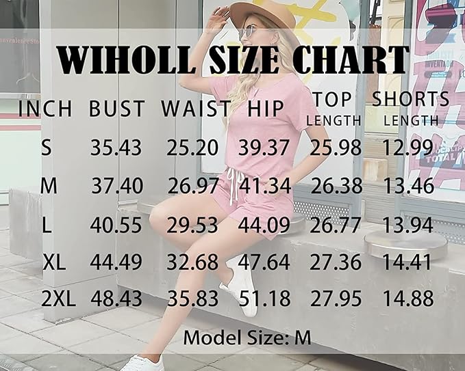 WIHOLL Two Piece Outfits for Women Lounge Sets Button Down Top and Shorts Set Sweatsuits with Pockets - Image 4