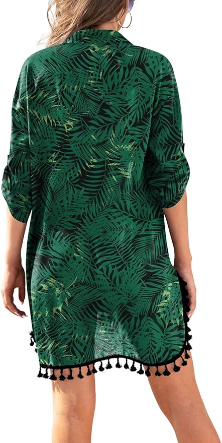 Yincro Women Swimsuit Cover Up Shirt 2026 Tassel Beach Bathing Suit for Swimwear Bikini Dress - Image 3