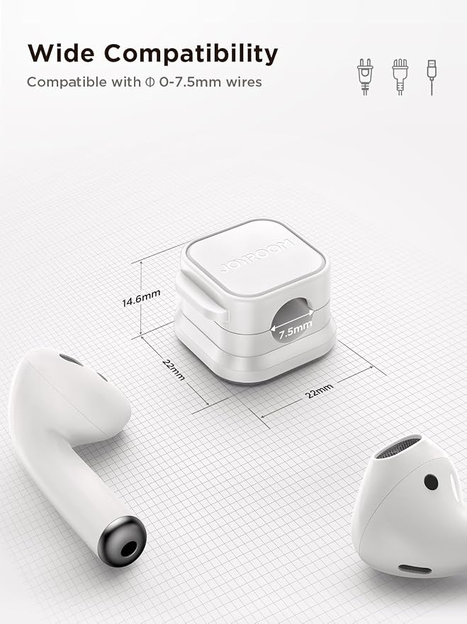 JOYROOM 12 Pack Magnetic Cable Clips, Cord Organizer Adhesive Wire Holder | Home Nightstand Office Desk Accessories, Car Wall Organization, Phone Charger Cord Holder Management, Cable Smooth Adjustable - Image 7