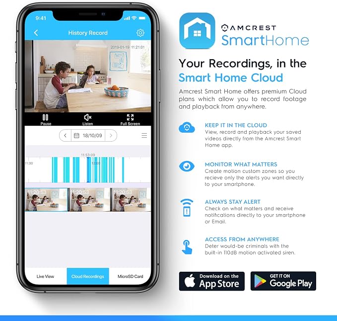 Amcrest 4MP WiFi Camera Indoor, Dog Camera, Sound & Baby Monitor, Human & Pet Detection, Motion-Tracking, w/ 2-Way Audio, Pan/Tilt Wireless IP Camera, Night Vision, Smart Home ASH41-B - Image 9