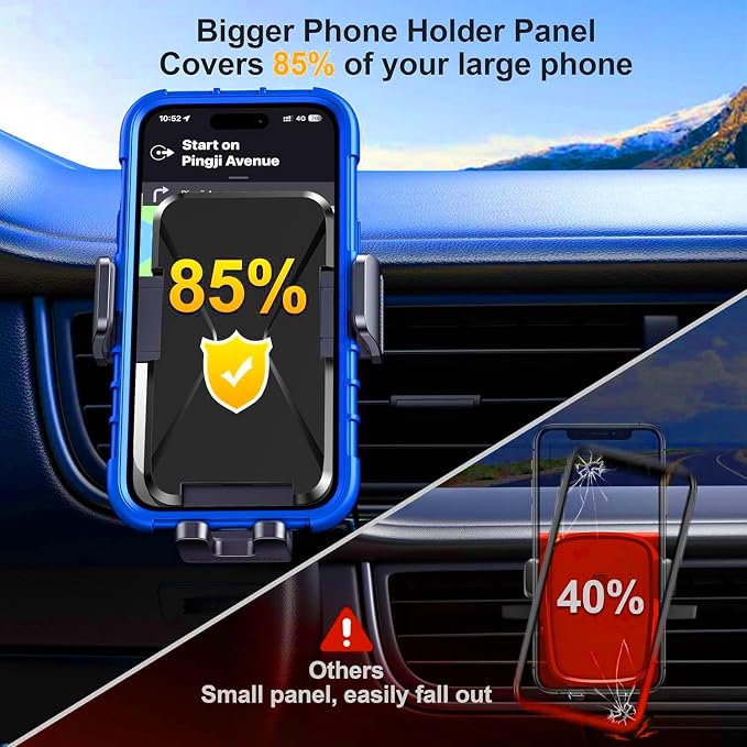 Qifutan Cell Phone Holder for Car Mount Car Vent Phone Mount, 360° Rotatable, Hands-Free Air Vent Holder for iPhone Smartphones Camera Mounts(4-7 Inch) - Image 6