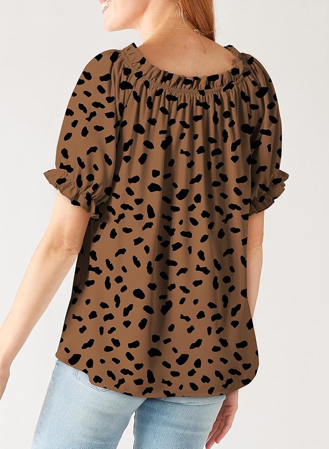 EVALESS Womens Tops Off The Shoulder Blouses for Women Dressy Casual Cute Puff Sleeve T Shirts Fashion 2026 - Image 5