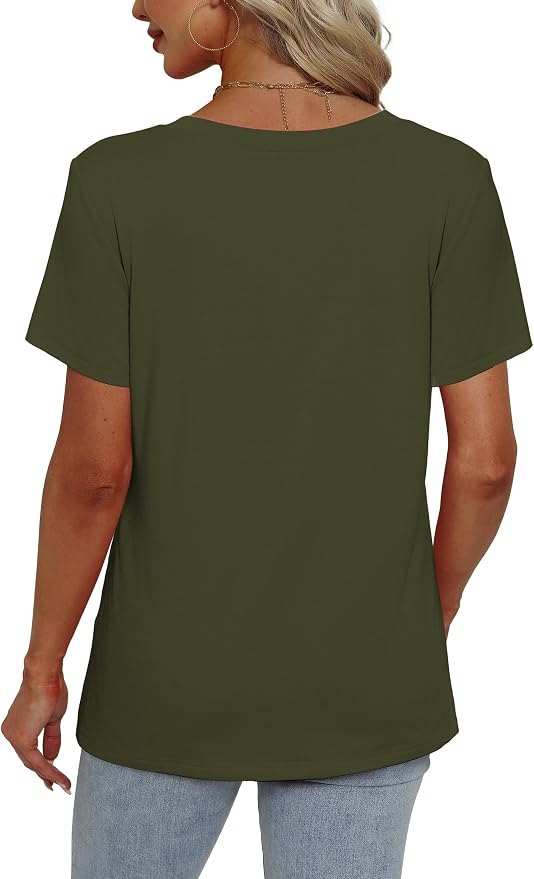 Alaroo Womens Summer Tops 2026 V Neck Short Sleeve Shirts Trendy Dressy Casual Vacation Outfits Printed - Image 4