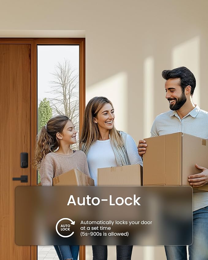 DESLOC Smart Door Lock B200, Smart Deadbolt Lock, Keyless Entry Door Lock, Fingerprint Smart Lock, Smart Locks for Front Door, App Control, Touchscreen Keypad Deadbolts,12-Month Battery, BHMA Grade3 - Image 8