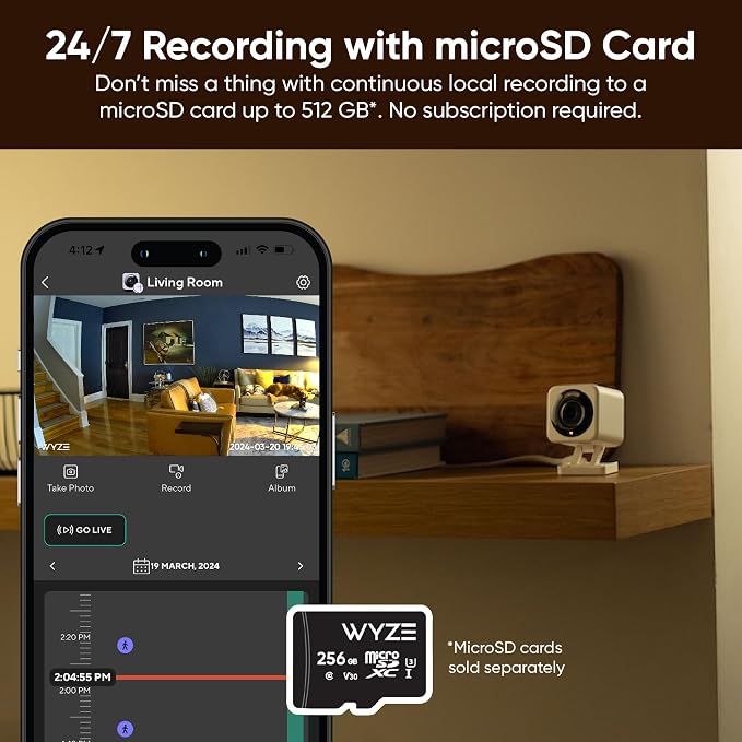 WYZE Cam v4 (Latest Model), 2.5K AI Security Camera, Indoor/Outdoor Cameras for Home Security, Baby Monitor & Pet Camera, Vibrant Color Night Vision, No Subscription Required, Free Expert Help - Image 13
