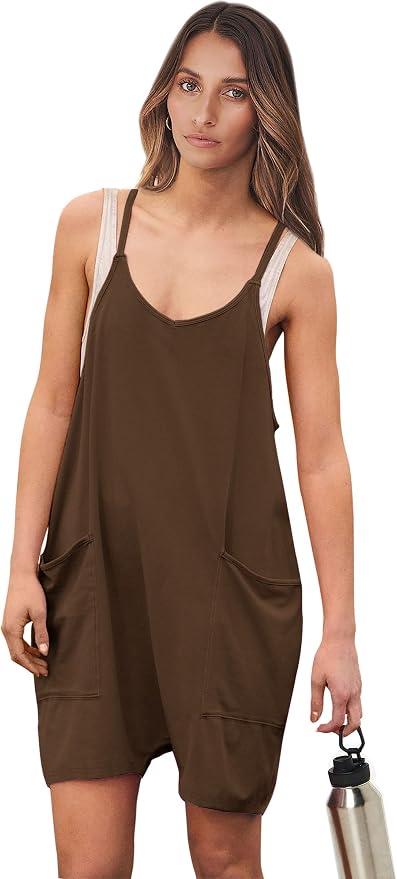 ANRABESS Womens Rompers Summer Casual Loose Sleeveless Overalls Spaghetti Strap Shorts Jumpsuit 2026 Beach Vacation Clothes - Image 8