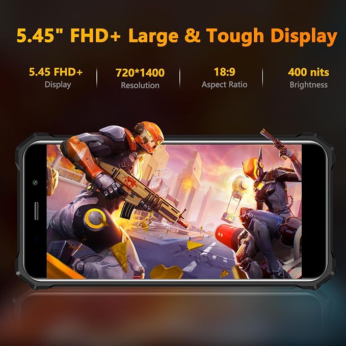 FOSSIBOT F101P Android 13 Rugged Smartphone, 7GB+64GB /1TB Rugged Call Phone 10600mAh Unlocked Phone 123dB Loud Volume Phone 5.45" 24MP+8MP Camera Waterproof Smartphone 4G Dual SIM OTG 18W Charger - Image 7