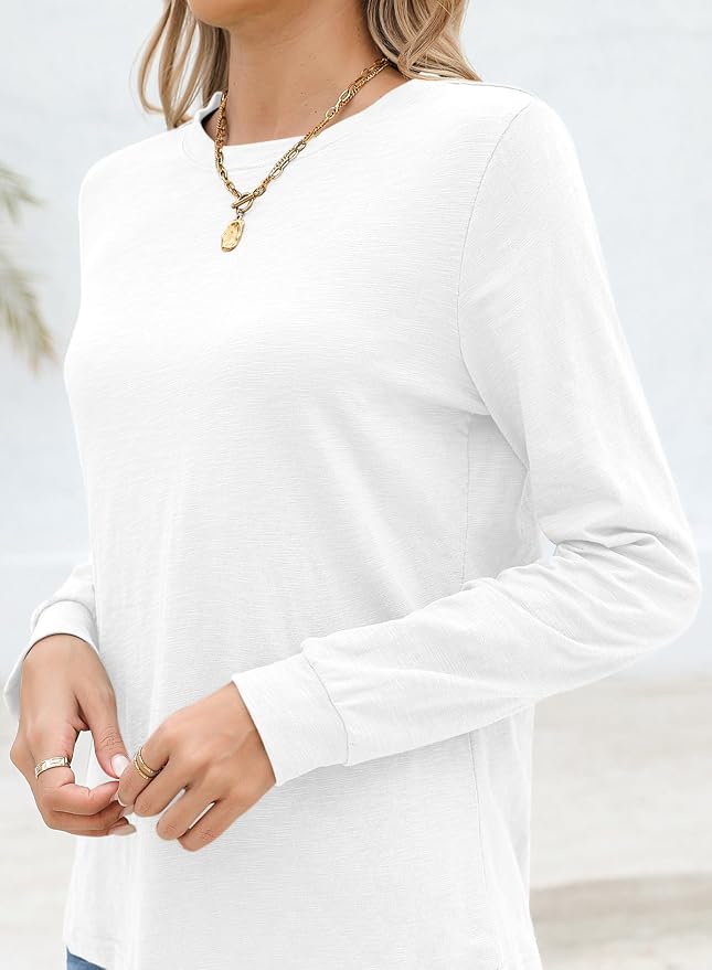 EVALESS Womens Crewneck Long Sleeve Tops Casual Polka Dots Tops Fall 2026 Tshirts Shirts - Image 6