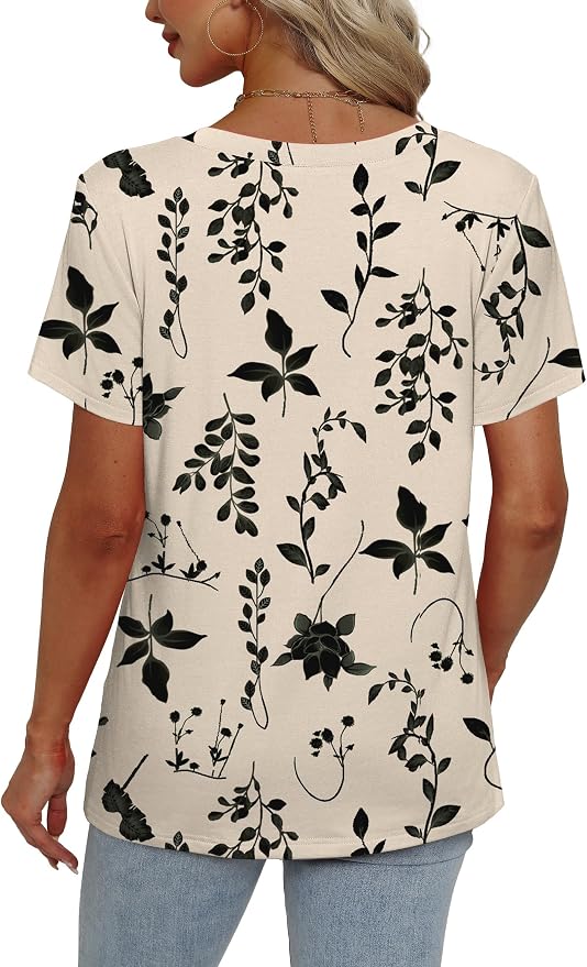Alaroo Womens Summer Tops 2026 V Neck Short Sleeve Shirts Trendy Dressy Casual Vacation Outfits Printed - Image 5