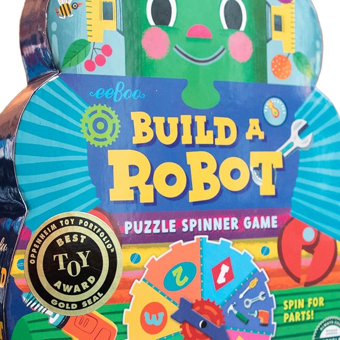 eeBoo Build a Robot Spinner Game, Matching Game, Ages 3+, 2-4 Players | Introduces early number recognition & imaginative play. Includes spinner & robot building pieces. 15-30 min game - Image 6