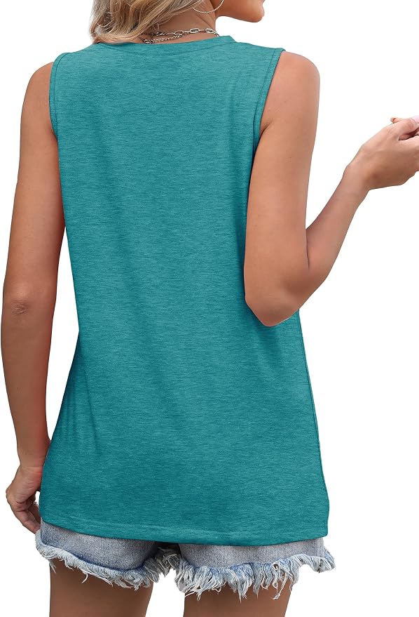WIHOLL Women's Sleeveless Summer Crewneck Loose Fit Tank Tops - Image 5