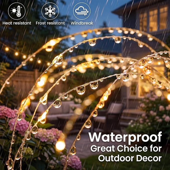btfarm 8 Pack Solar Garden Lights, Firework Lights Solar Powered-Warm White | 120LED 8 Mode Waterproof Twinkle Fairy Light Outdoor Outside for Yard Pathway Lawn Pool Patio Christmas Decorative - Image 9